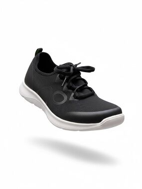 OOFOS Black Slip-On Athletic Sneaker with White Sole Size 8